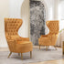 Letitia Velvet Wingback Accent Chair - Camel Cozy Accent Chair | Decorative Side Chairs | Kinwell Furniture | Most Comfortable Accent Chairs